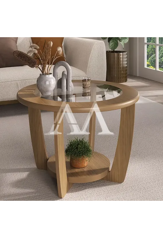 MESA CENTRO ARTELY CURVE CARVALHO