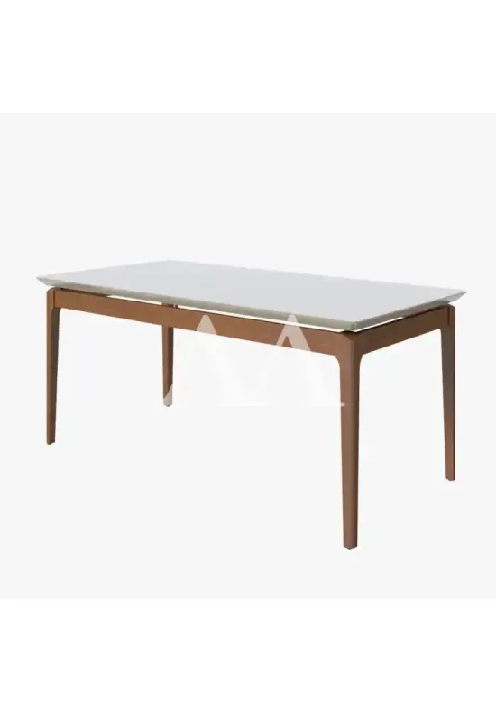 MESA IMCAL WIND 1.6 C/ VIDRO RETANGULAR OFF WHITE / NATURE