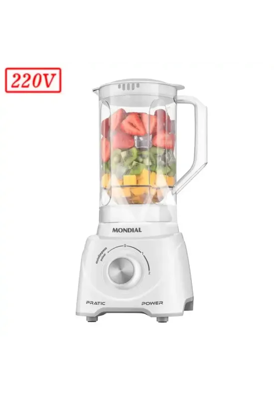 LIQUIDIFICADOR MONDIAL PRATIC POWER L-97-W 2 VEL 220V BRANCO
