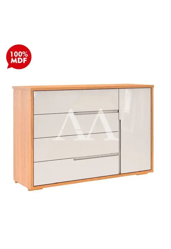 COMODA SAPATEIRA 4G 1P. ROBEL CONCEPT PUX CAVA FREIJO/OFF WHITE LISO