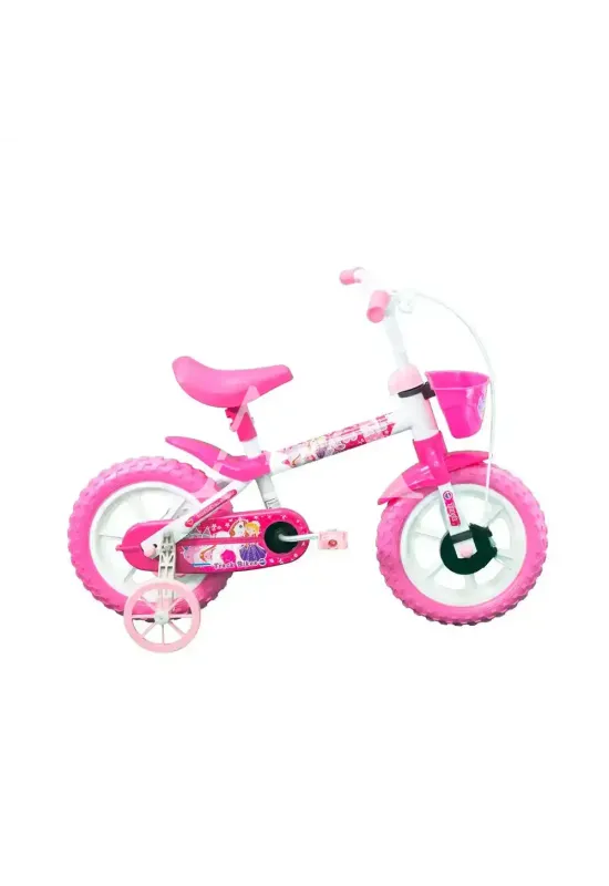 BICICLETA TK3 TRACK ARCO IRIS ARO 12 INFANTIL S/MARCHA BRANCO/FUCCIA