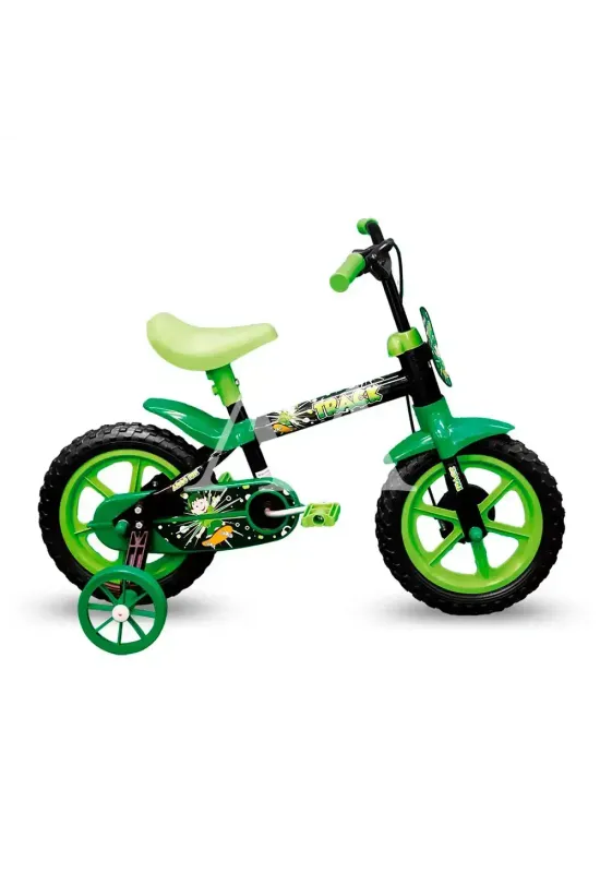 BICICLETA TK3 TRACK ARCO IRIS ARO 12 INFANTIL S/MARCHA PRETO/VERDE