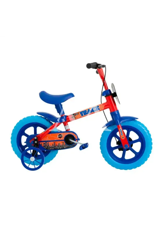 BICICLETA TK3 TRACK ARCO IRIS ARO 12 INFANTIL S/MARCHA VERMELHO/AZUL