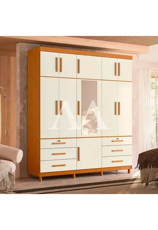 ROUPEIRO 6G 11P. ABRIR C/ ESPELHO ALBATROZ TRITON PLUS CARVALHO GRIFE