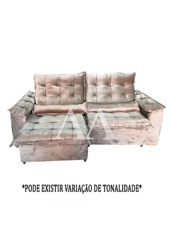 ESTOFADO BOMFLEX GRECIA RETRATIL BEGE VELUDO ASTECA 04