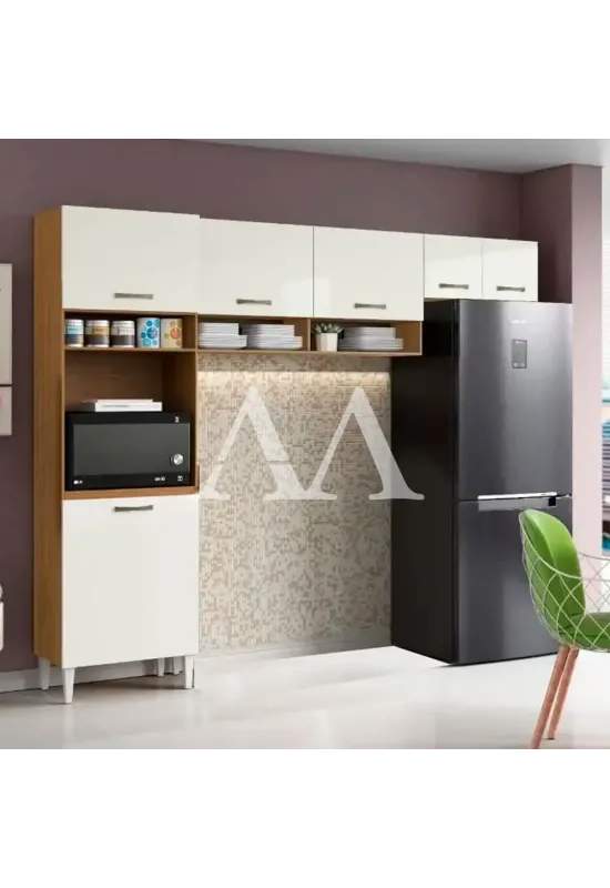 COZINHA ARAMOVEIS COMPACTA AURORA ATACAMA/OFF WHITE