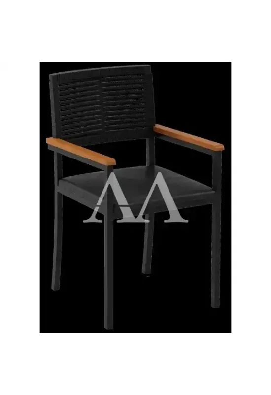 CADEIRA PAONANDA VIENA C/BRACO C/CORDA PRETO FOSCO