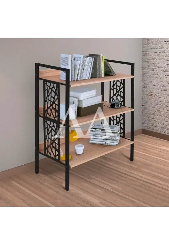 ESTANTE CIPLAFE BETA 3 PRATELEIRAS PRETO FOSCO/CARVALHO MONTREAL