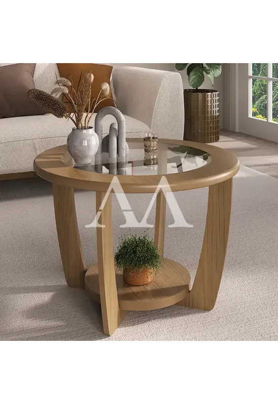 MESA CENTRO ARTELY CURVE CARVALHO