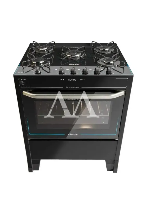 FOGAO 5B BRASLAR PISO HORUS TOP CONTROL AUTOMATICO BLACK
