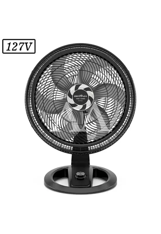 VENTILADOR BRITANIA BVT500 TURBO 47CM 6 PAS 3 VEL 127V PRETO