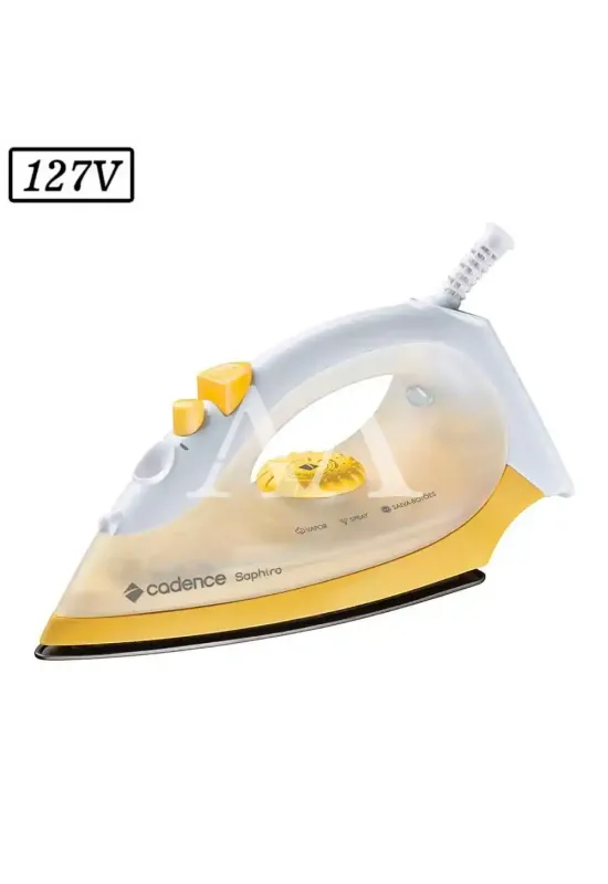 FERRO DE PASSAR CADENCE A VAPOR SAPHIRO IRO200 127V BRANCO / AMARELO