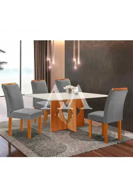 CJ MESA 4C CEL MOVEIS MILAO RETANGULAR 120X80 TAMPO LONDRES PLUS C/VDO