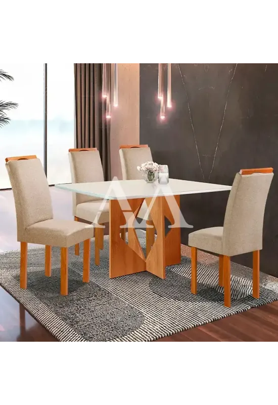 CJ MESA 4C CEL MOVEIS MILAO RETANGULAR 120X80 TAMPO LONDRES PLUS C/VDO