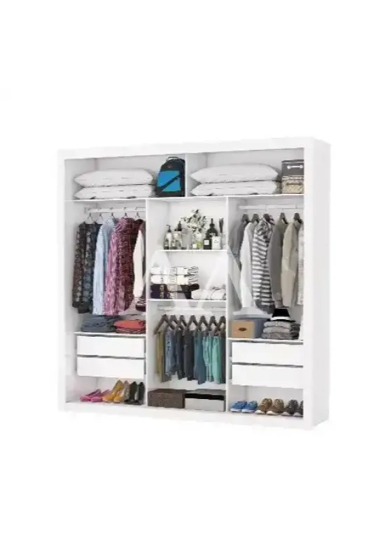 ROUPEIRO 3P. CORRER 4G CARIOCA CLARA SUPER GLASS C/ESP E C/PE BRANCO