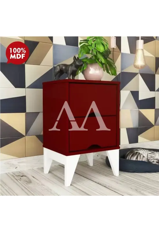 MESA DE CABECEIRA 2G TCIL TWISTER CARMIM / BRANCO