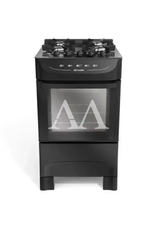 FOGAO 4B MUELLER MFV4BB MESA VIDRO PRETO