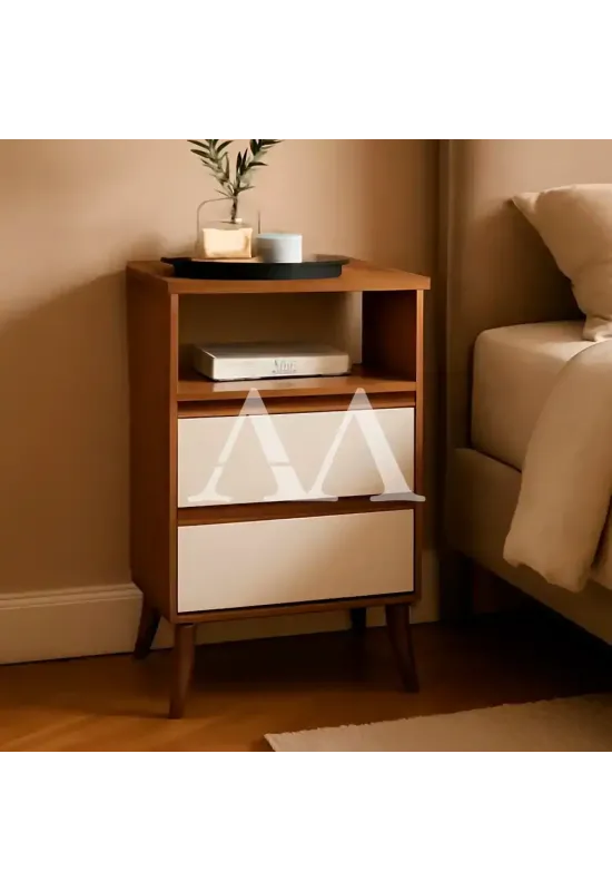 MESA DE CABECEIRA 2G EJ RETRO ROMA FREIJO/OFF WHITE