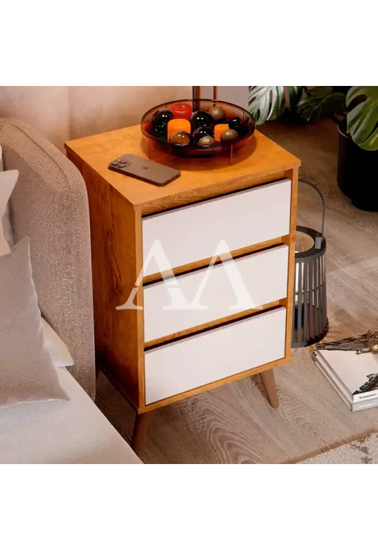 MESA DE CABECEIRA 3G EJ RETRO WOOD FREIJO / OFF WHITE
