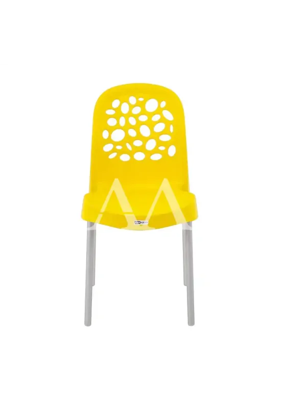 CADEIRA FORTE PLASTICO DELUXE REDONDA AMARELA