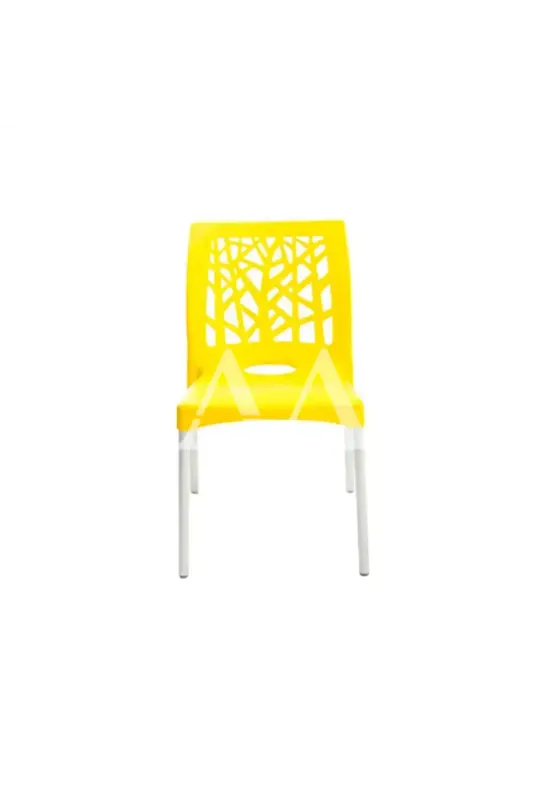 CADEIRA FORTE PLASTICO NATURE QUADRADA AMARELA