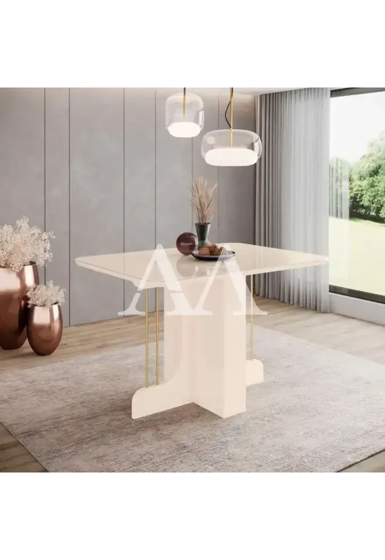 CJ MESA 4C HENN MAVI RETANGULAR 120X80 TAMPO C/ VIDRO OFF WHITE CAD AN