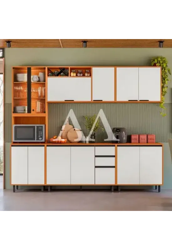 COZINHA POLIMAN RAVENA 13P 2G FREIJO/OFF ACETINADO