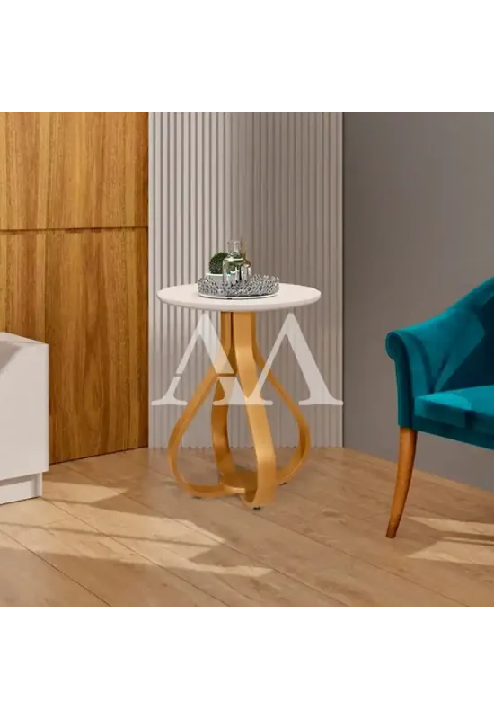 MESA LATERAL JA INOVARE C/VIDRO NATURE/OFF WHITE