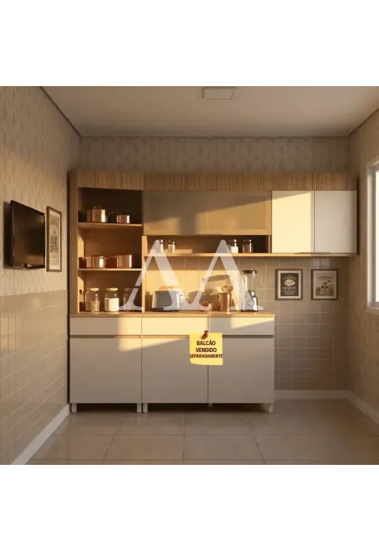 COZINHA NESHER REALEZA PREMIUM 265CM CARVALHO/GREIGE 501236