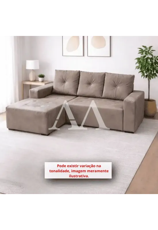 ESTOFADO RG FLEX 3 LUGARES DUBAI C/CHAISE BEGE