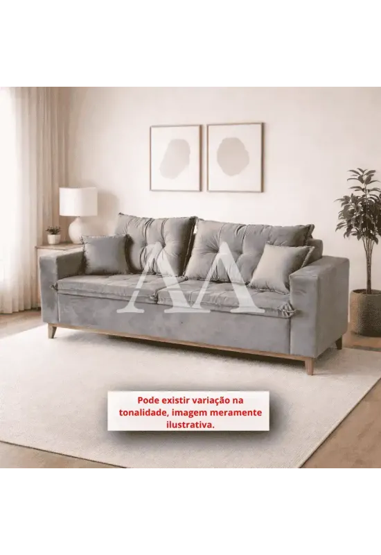 ESTOFADO RG EGITO 1.90 C/PILLOW CINZA INCA 10