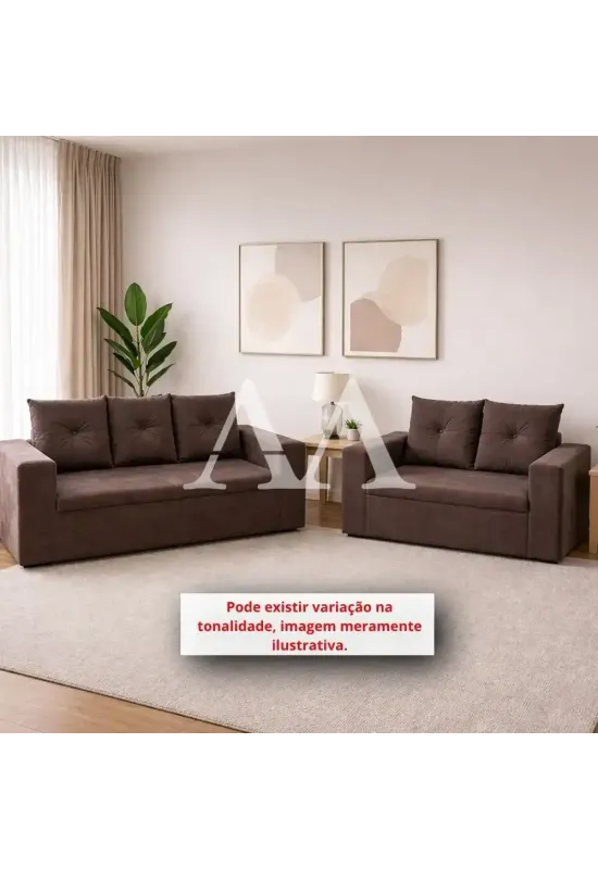 CJ ESTOFADO RG FLEX 2/3 LUGARES TURIM MARROM