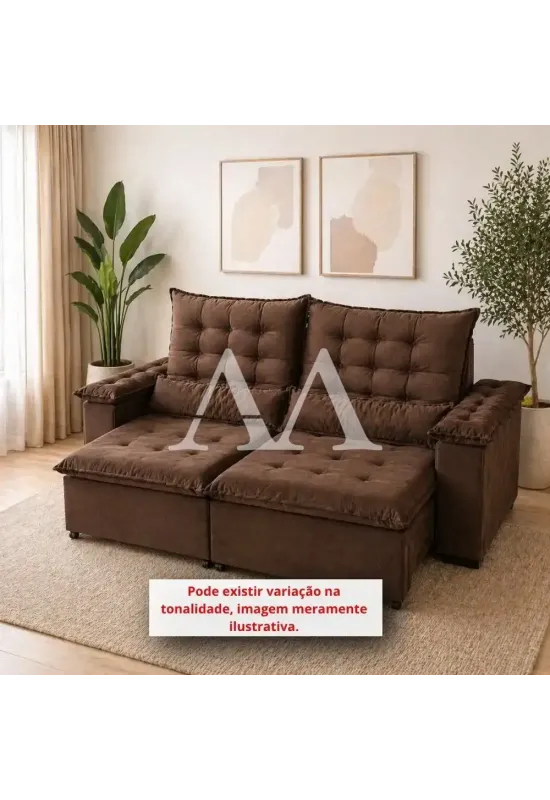 ESTOFADO RG VENEZA RETRATIL 2.20 MARROM INCA 17