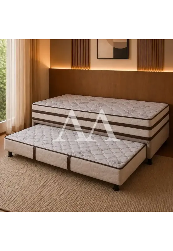 CAMA BOX D28 88X188X54 DESIGN REAL C/AUXILIAR