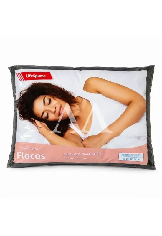 TRAVESSEIRO LIFESPUMA FLOCOS 40x60 CORES DIVERSAS