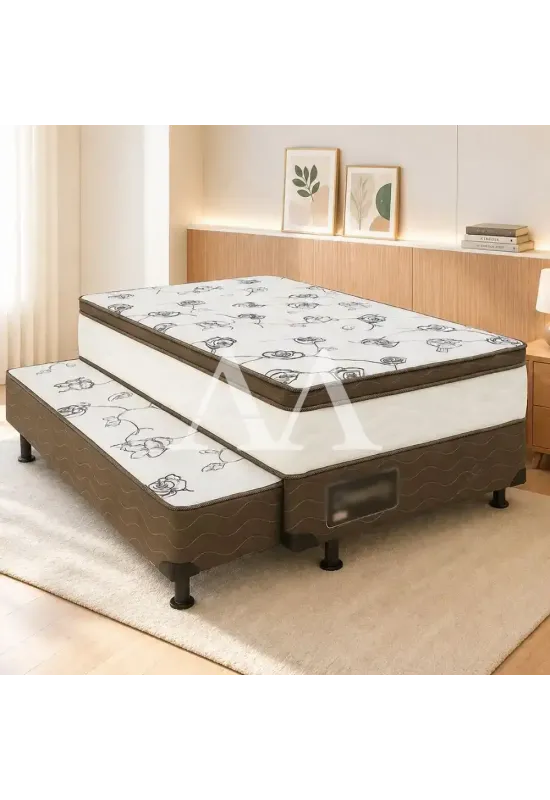 CAMA BOX 88X188X48 HOPEMAG NEW CHICAGO C/ AUXILIAR