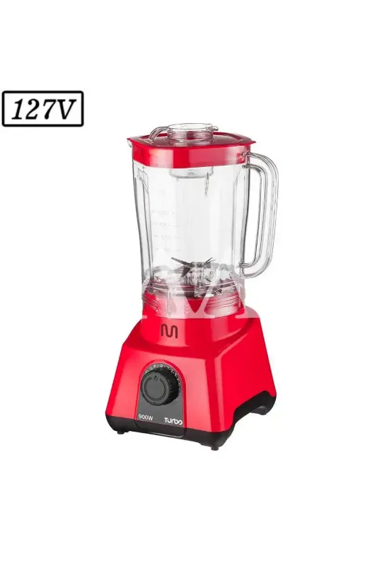 LIQUIDIFICADOR MULTILASER TURBO LQ903 900W 8 VEL 127V VERMELHO