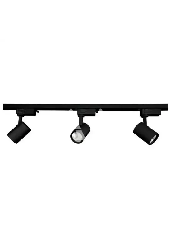 KIT LUMINARIA NITROLUX TRILHO PRETO 3X8W 3000K