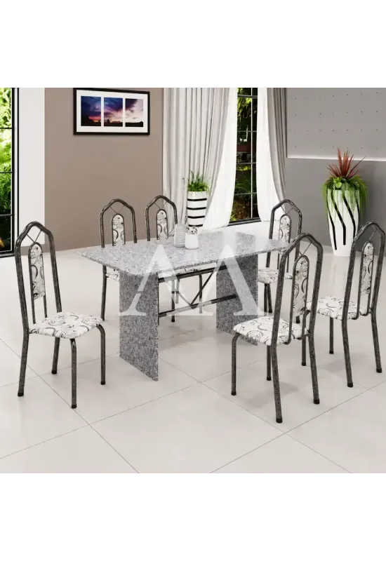 CJ MESA 6C SOMA BIANCA 140X75 RETANGULAR ARABESCO PRATA GRANITO OCRE