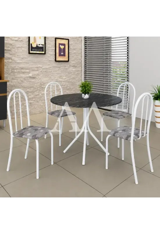 CJ MESA SOMA 4C ANE B 75CM REDONDA PARAOPEBA BRANCO