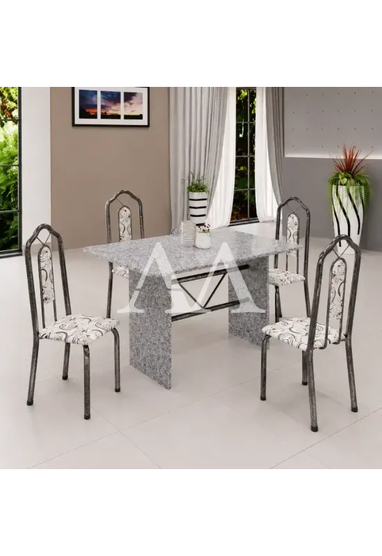 CJ MESA 4C SOMA BIANCA 120X75 RETANGULAR ARABESCO PRATA GRANITO OCRE