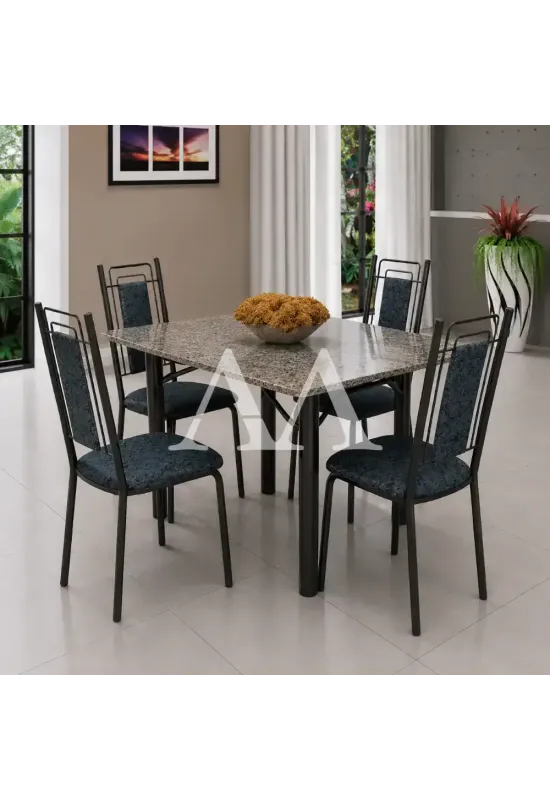 CJ MESA 4C SERRA TUBOS BELGICA NEW GRANITO 115X75 INHAMBU PRETO/BRANCO