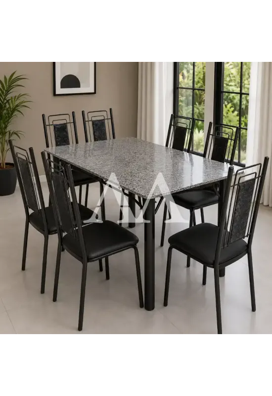 CJ MESA 6C SERRA TUBOS BELGICA NEW GRANITO 140X75 PRIMAVERA PRETO/PRAT