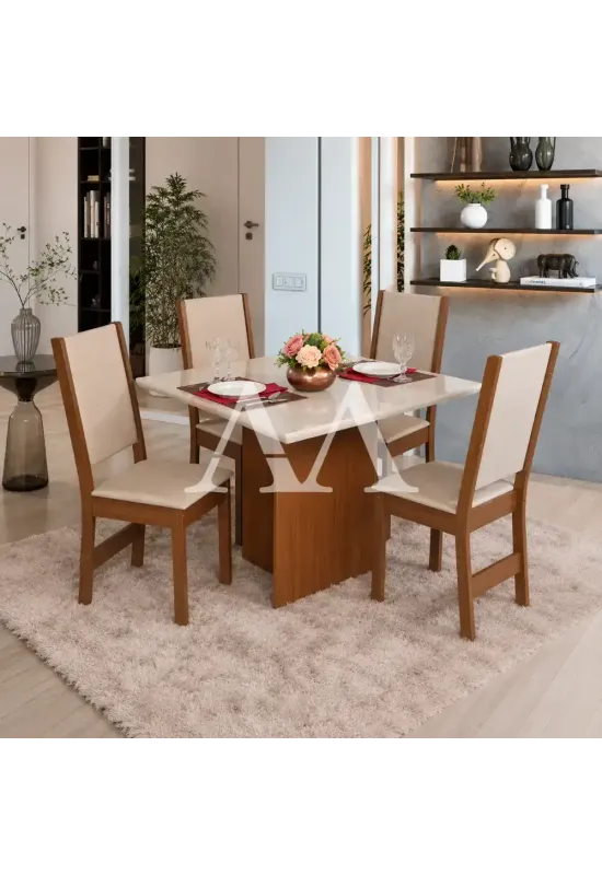 CJ MESA 4C SAO CARLOS LAISE QUADRADA 100X100 NATURALLE / OFF WHITE