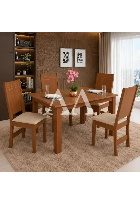 CJ MESA 4C SAO CARLOS MARIAH RETANGULAR 120X80  BEGE / NATURALLE