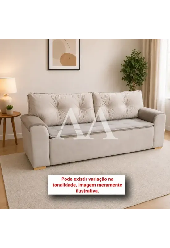 ESTOFADO MALU 3 LUGARES PARMA CASTOR VELUDO