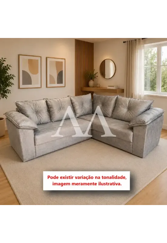 ESTOFADO LIFESPUMA LUGARES PAULINHA CANTO CINZA