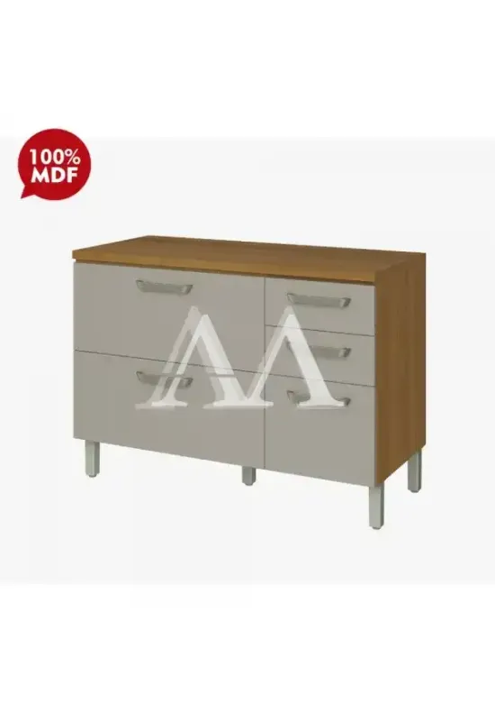 BALCAO NESHER 2P 3G PRINCESA 120CM FREIJO/OFF WHITE