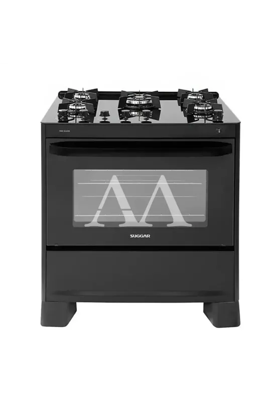 FOGAO 5B SUGGAR PISO MAX GLASS MESA VIDRO PRETO FGVMG510PT