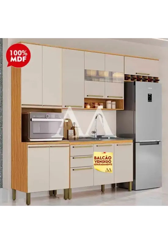 COZINHA RONIPA NAPOLI PRIME TORRE QUENTE AMENDOA/OFF WHITE